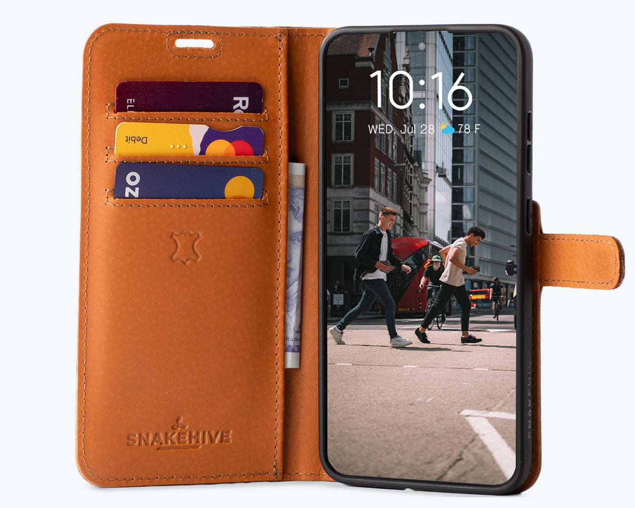 Samsung Galaxy S25 - Vintage Leather Wallet Phone Case