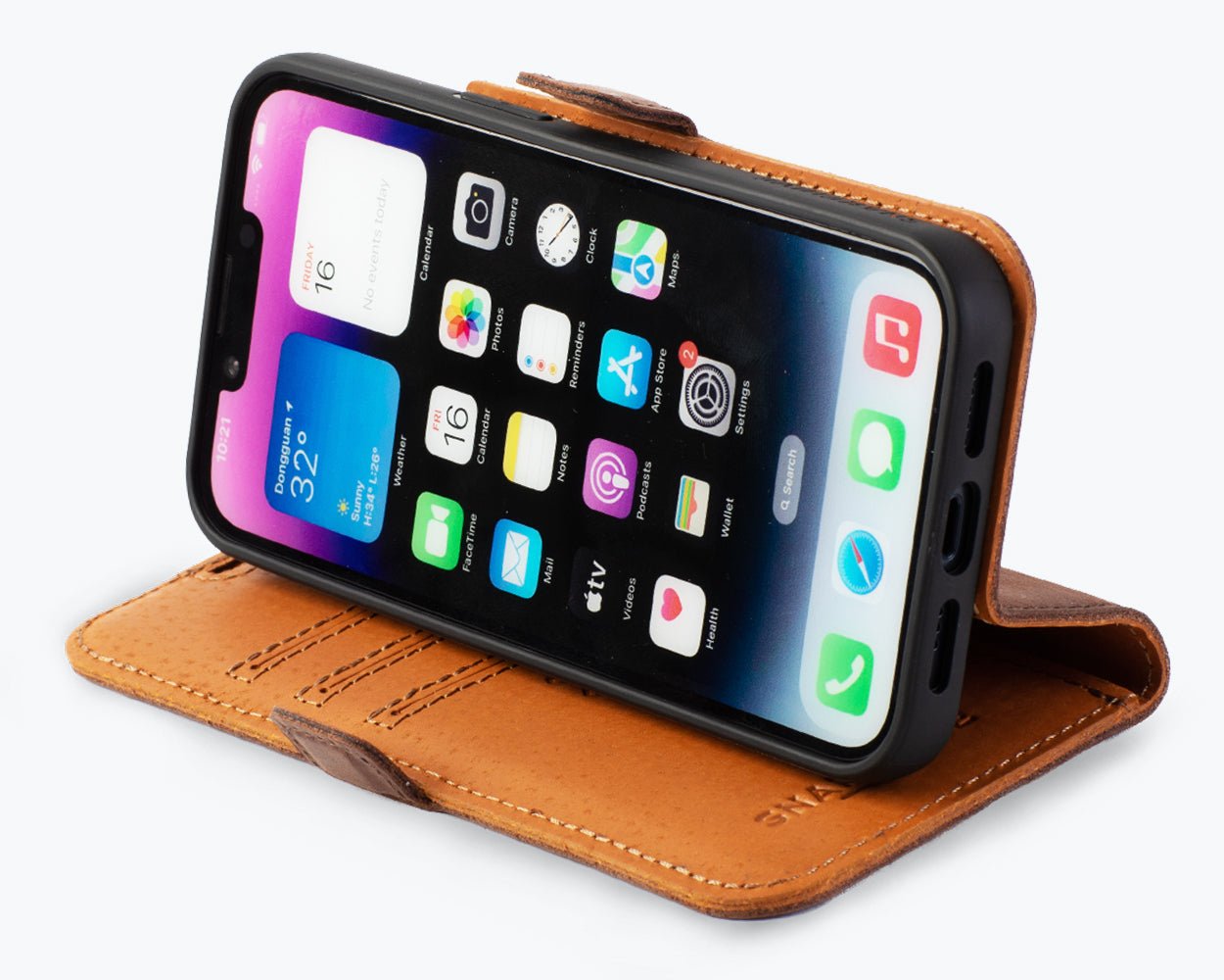 Apple iPhone 14 - Vintage Leather Wallet Phone Case (Side Clasp)