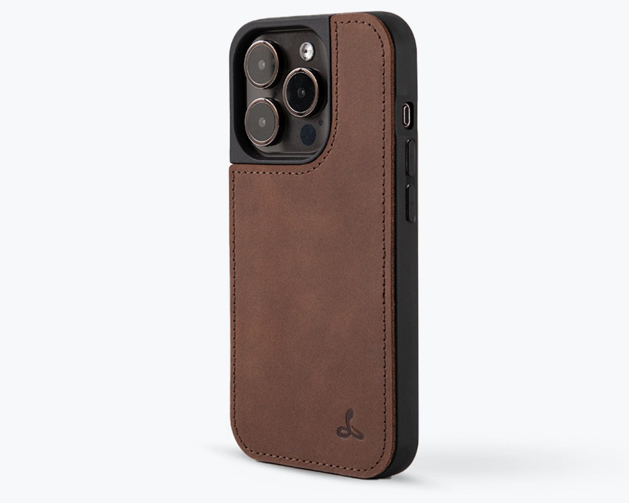 Apple iPhone 15 Pro - Vintage Leather Back Case - Black