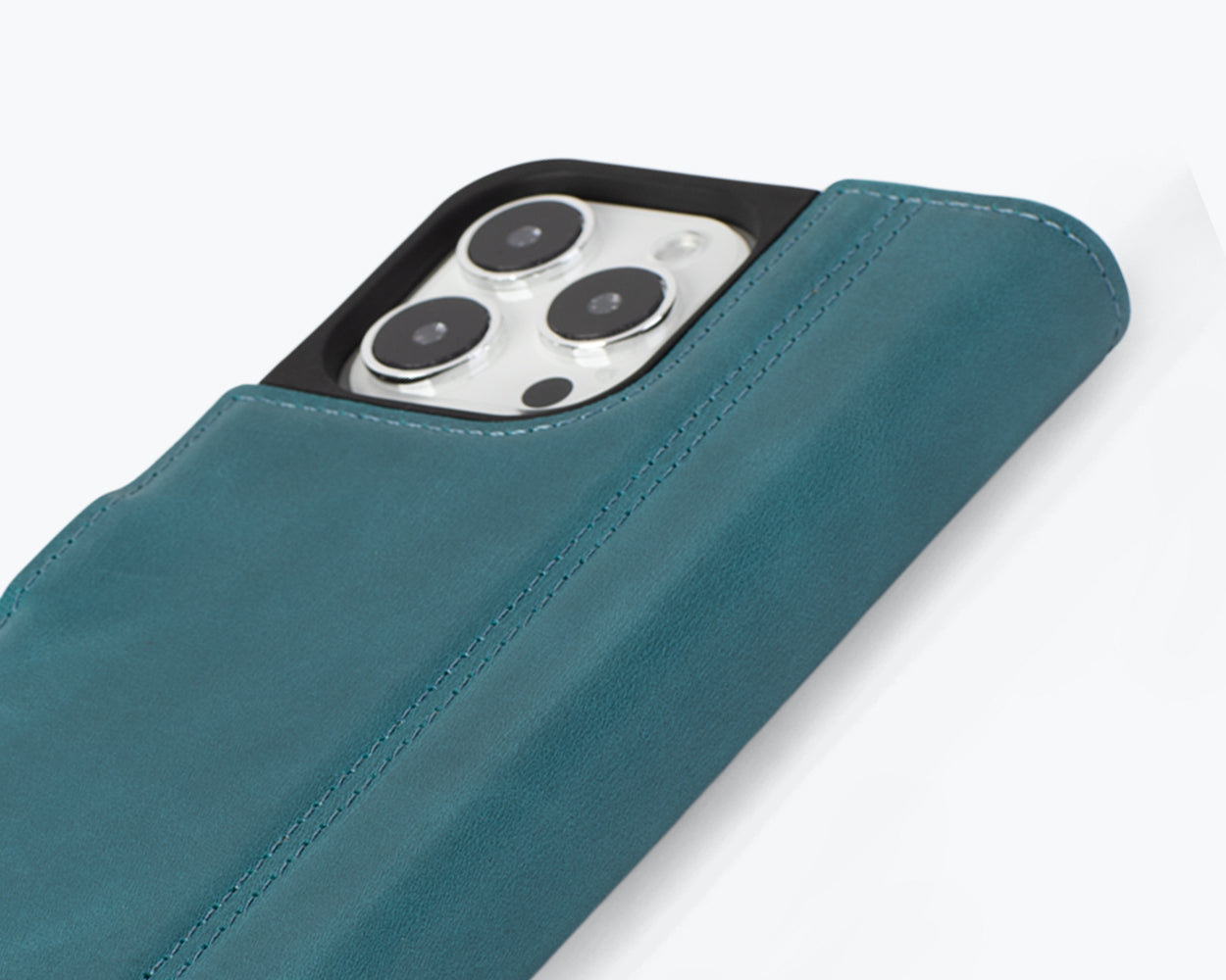 Apple iPhone 15 Pro Max - Vintage Leather Wallet Phone Case (Side Clasp)