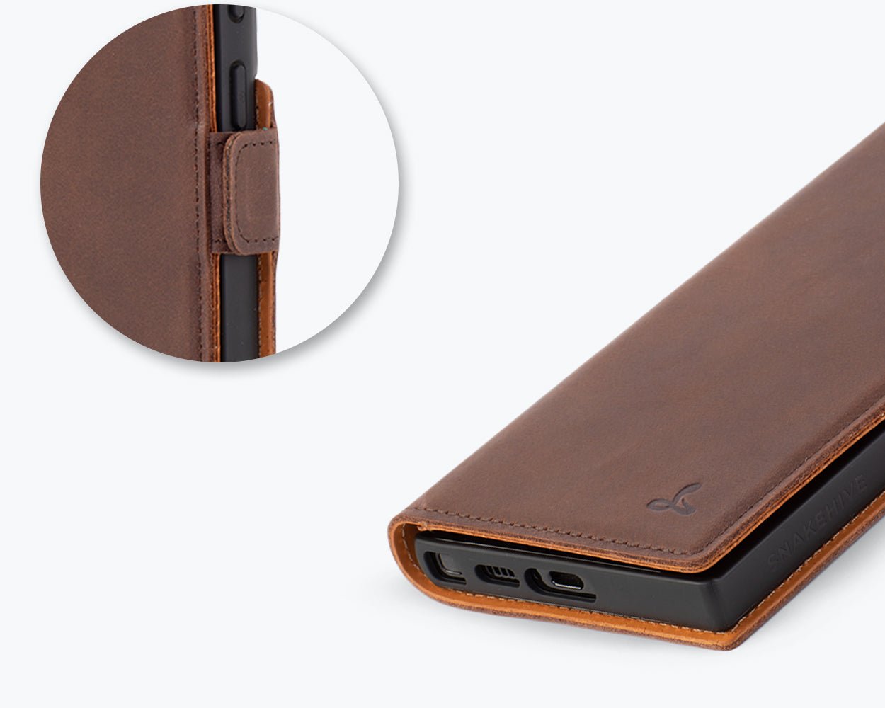 Samsung Galaxy S24 Ultra - Vintage Leather Wallet Phone Case (Side Clasp)