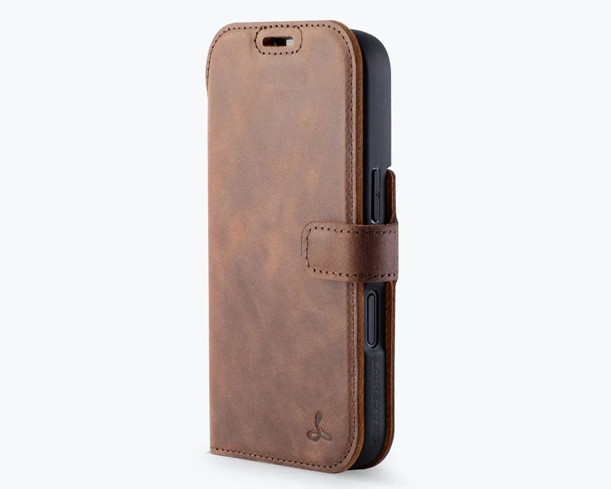 Snakehive Vintage Wallet Apple iPhone 18 Pro - Vintage Leather Wallet Phone Case Vintage Leather Wallet Case for Apple iPhone 18 Pro