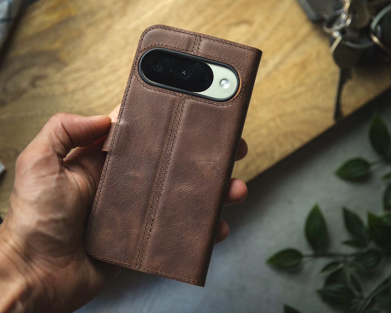 Google Pixel 11 Pro XL - Vintage Leather Wallet Phone Case