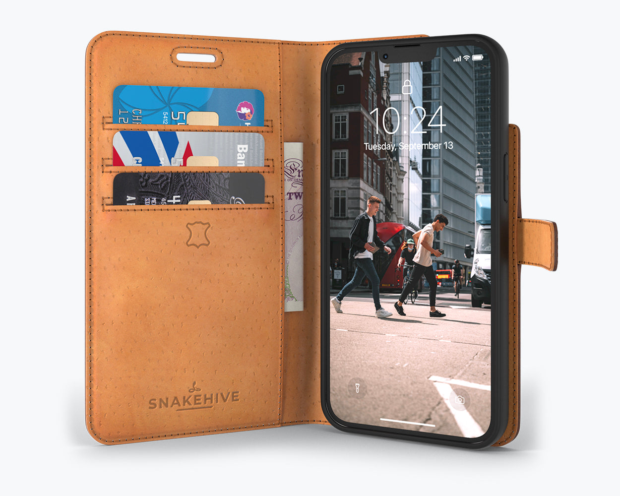 Apple iPhone 13 - Vintage Leather Wallet Phone Case