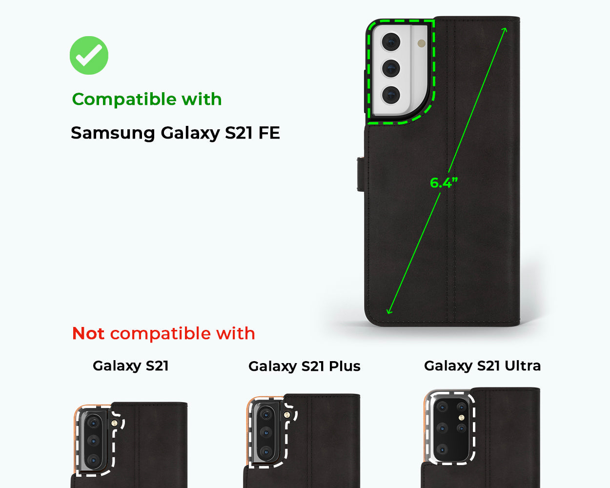 Samsung Galaxy S21 FE - Vintage Leather Wallet Phone Case