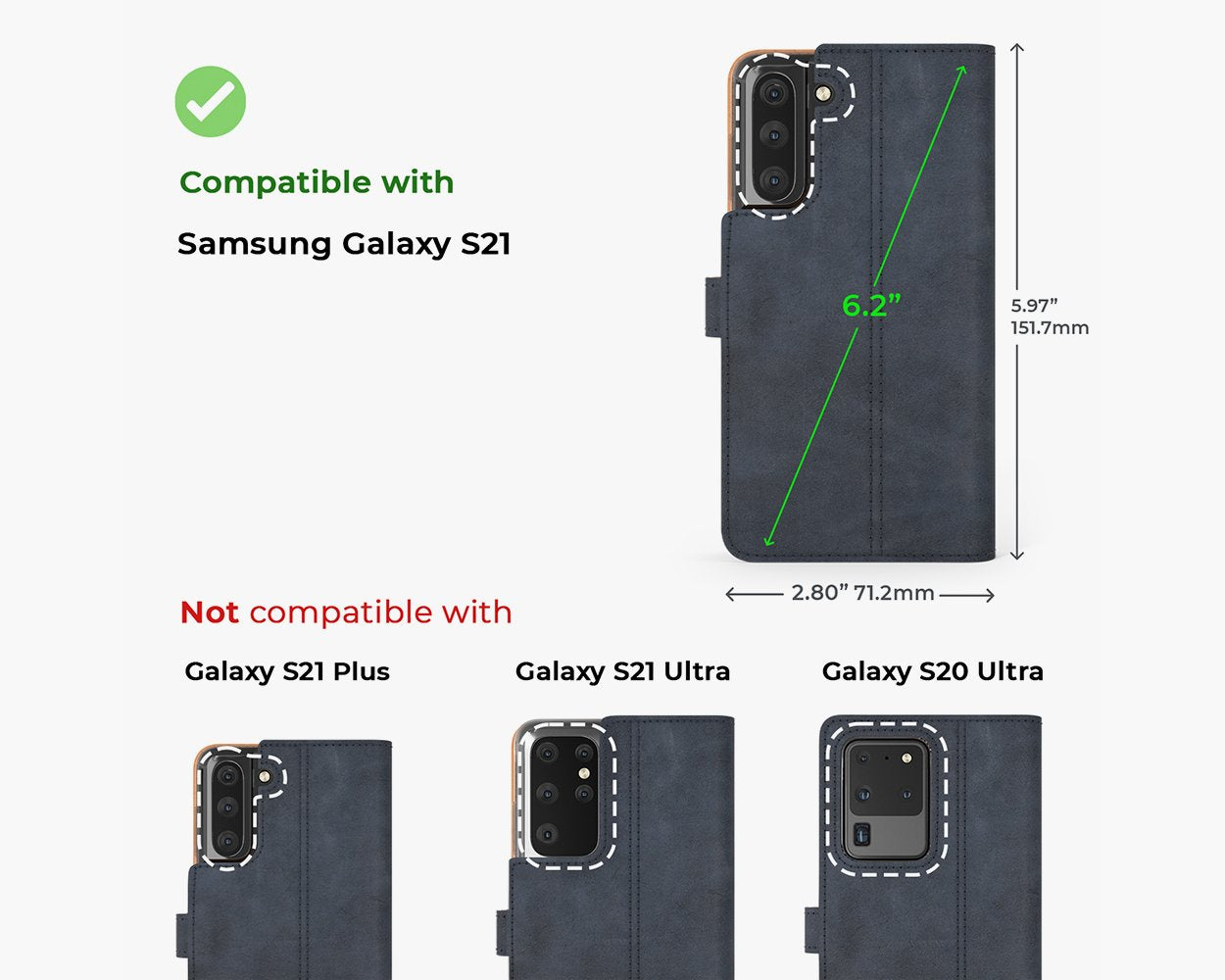 Samsung Galaxy S21 - Vintage Leather Wallet Phone Case