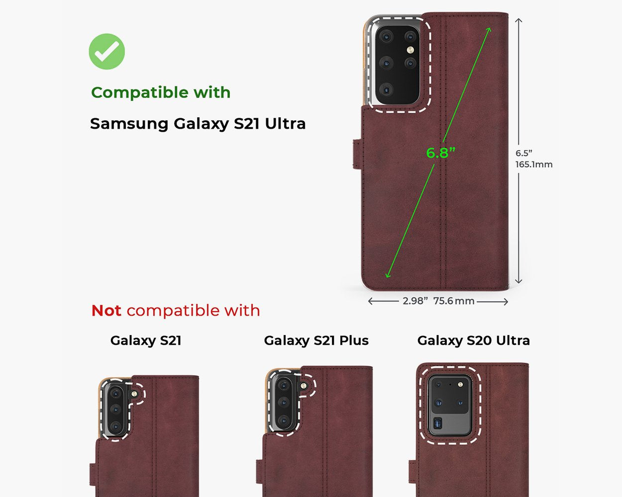 Samsung Galaxy S21 Ultra - Vintage Leather Wallet Phone Case