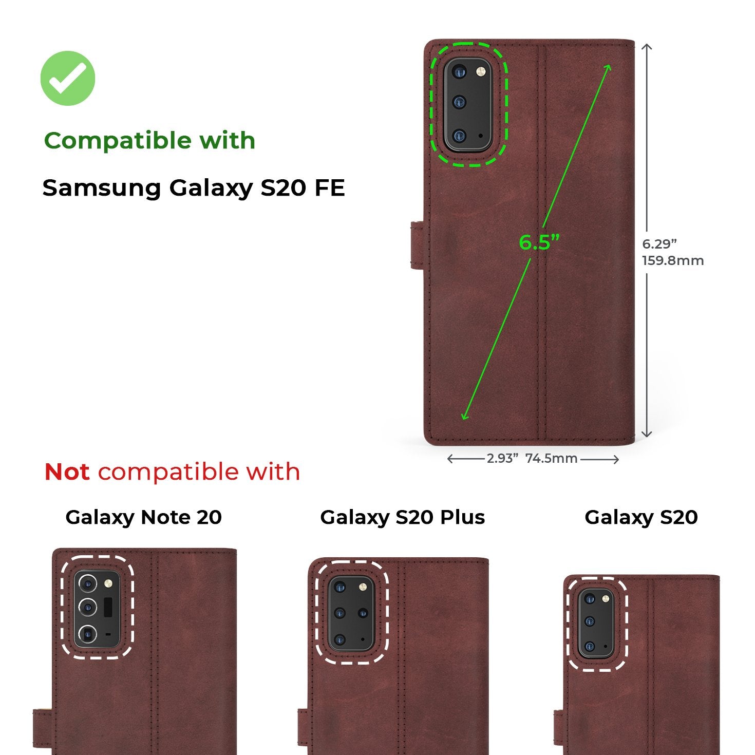 Samsung Galaxy S20 FE - Vintage Leather Wallet Phone Case