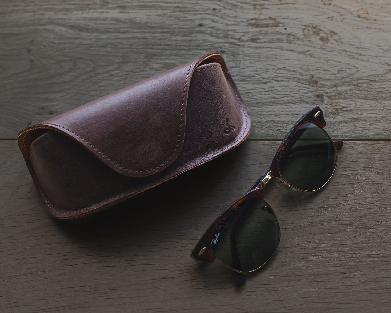 Vintage Leather Glasses Case