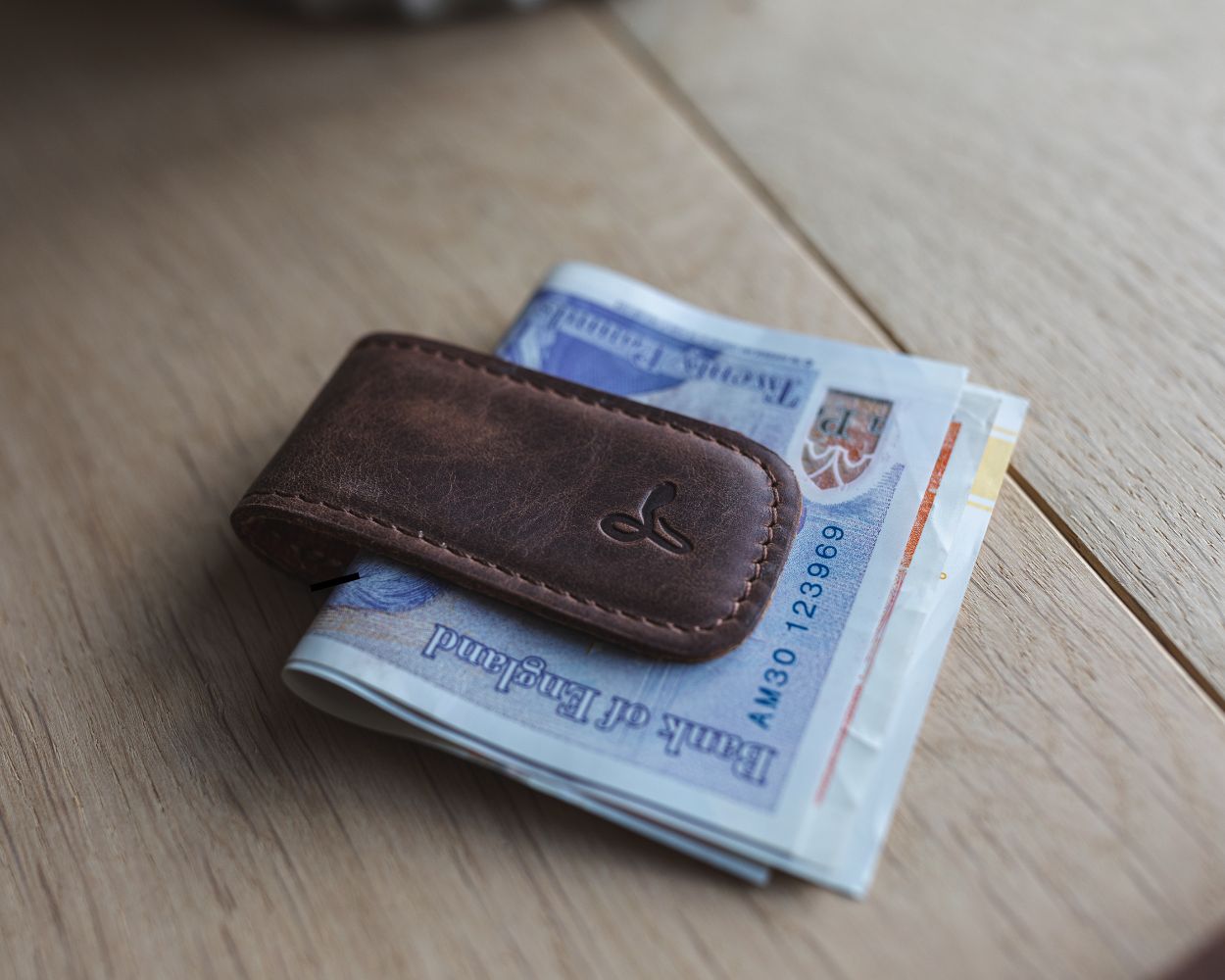 Vintage Leather Money Clip