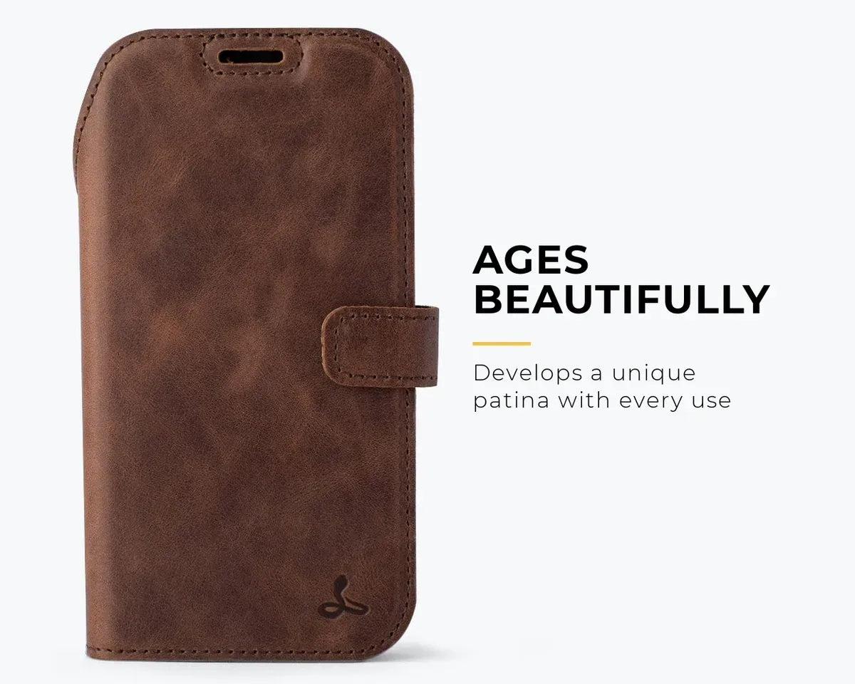 Snakehive Vintage Wallet Apple iPhone 18 Pro - Vintage Leather Wallet Phone Case Vintage Leather Wallet Case for Apple iPhone 18 Pro
