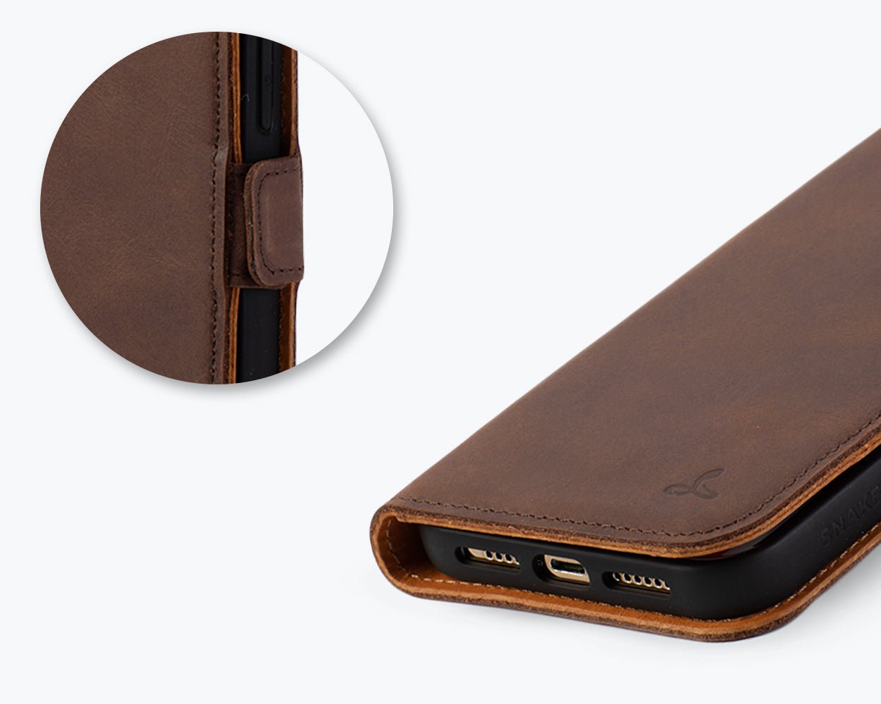 Apple iPhone 14 Pro Max - Vintage Leather Wallet (Side Clasp)