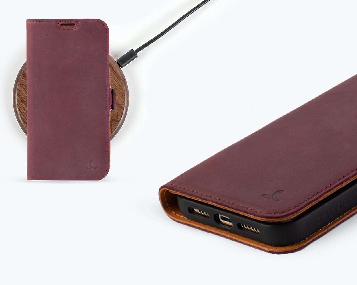 Apple iPhone 14 Pro Max - Vintage Leather Wallet Phone Case (Side Clasp)