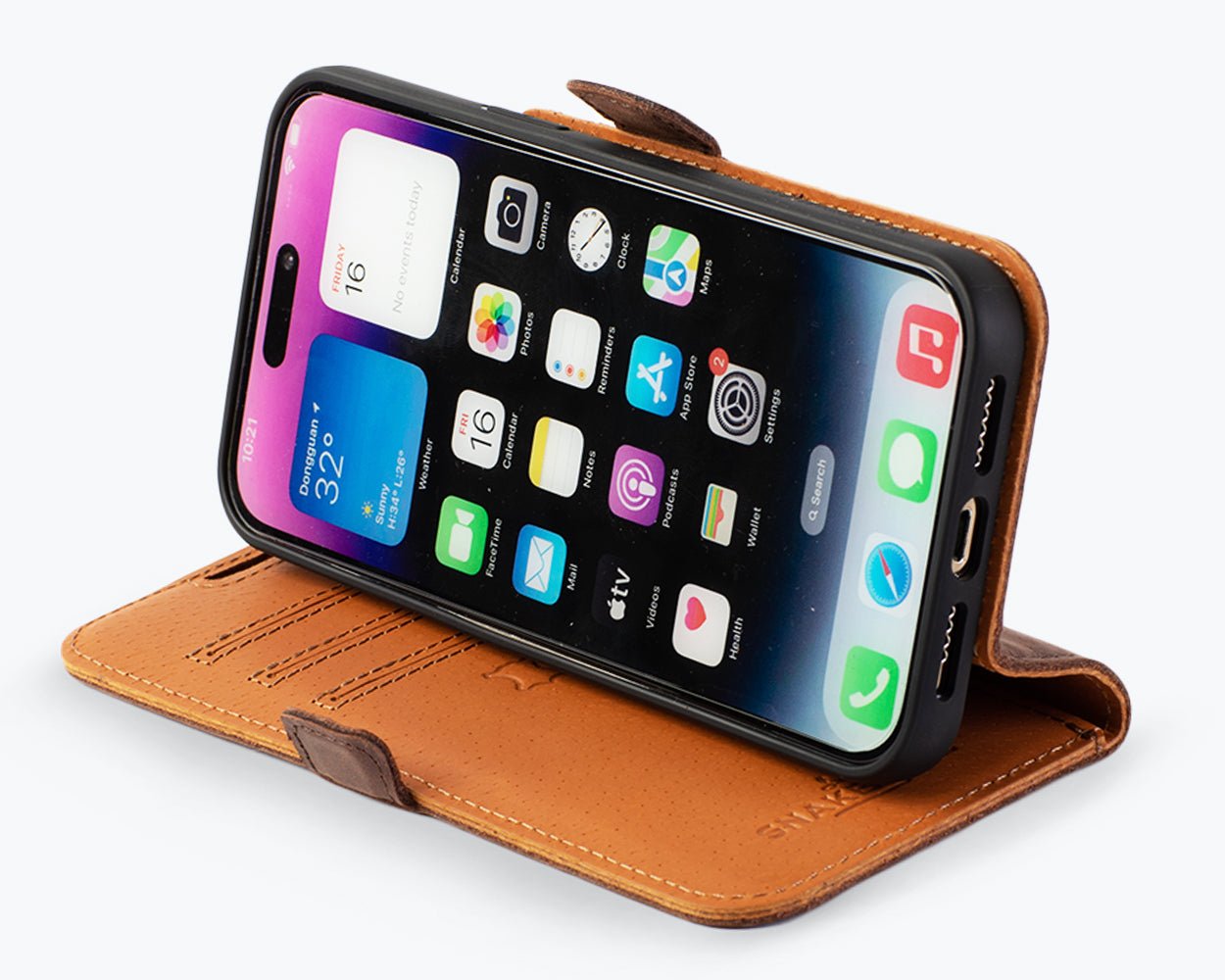 Apple iPhone 14 Pro Max - Vintage Leather Wallet Phone Case (Side Clasp)