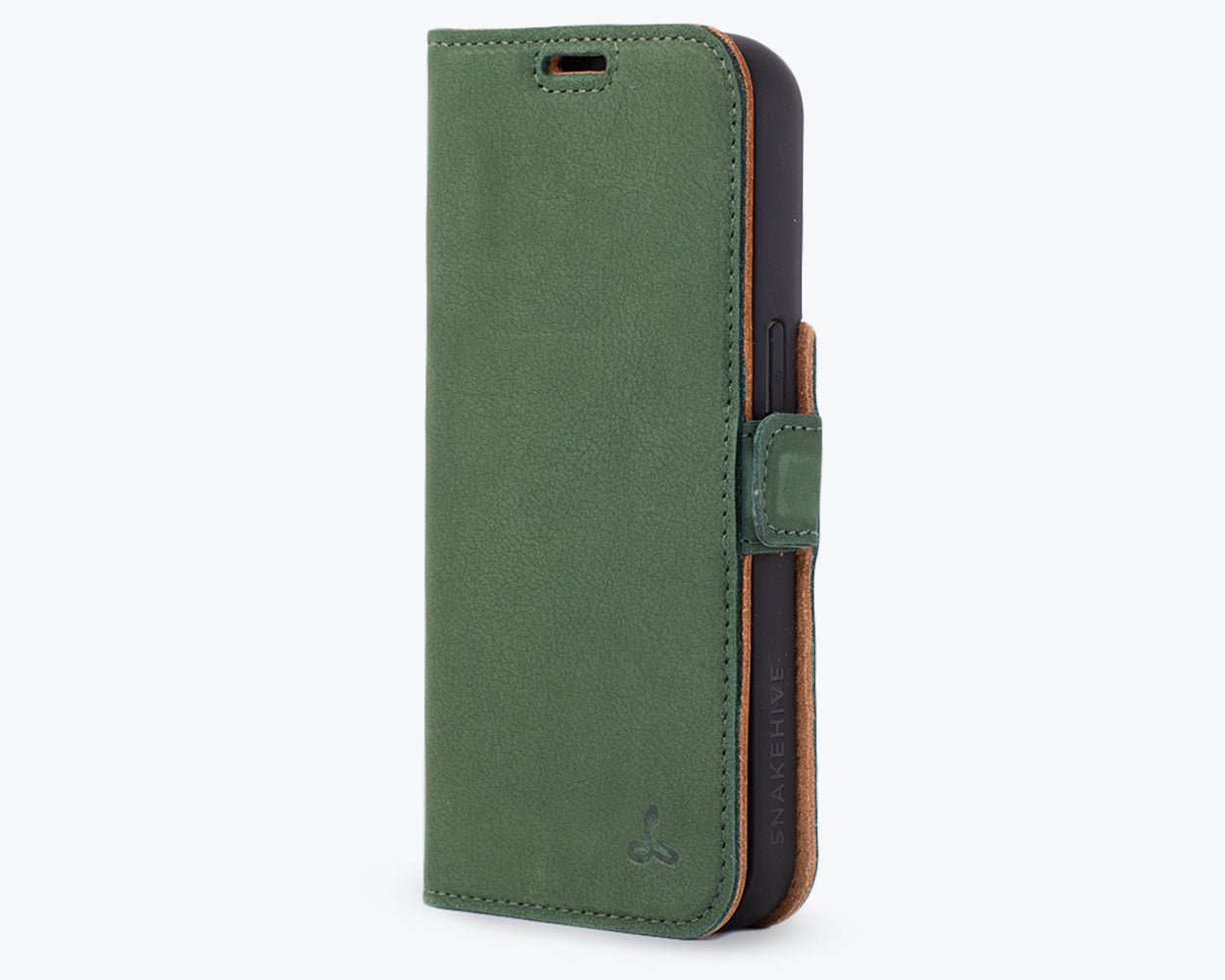 Apple iPhone 15 Pro - Vintage Leather Wallet (Side Clasp) Bottle Green Apple iPhone 15 Pro - Snakehive UK