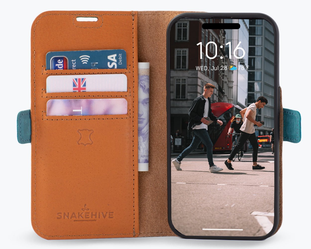 Apple iPhone 14 Pro - Vintage Leather Wallet Phone Case (Side Clasp)