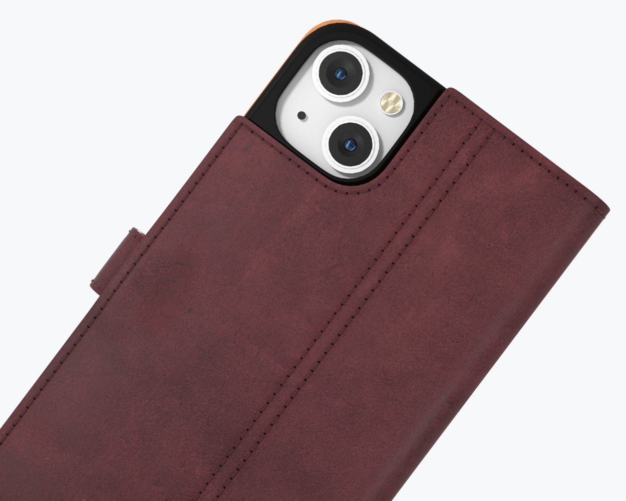 Apple iPhone 14 - Vintage Leather Wallet Phone Case (Side Clasp)