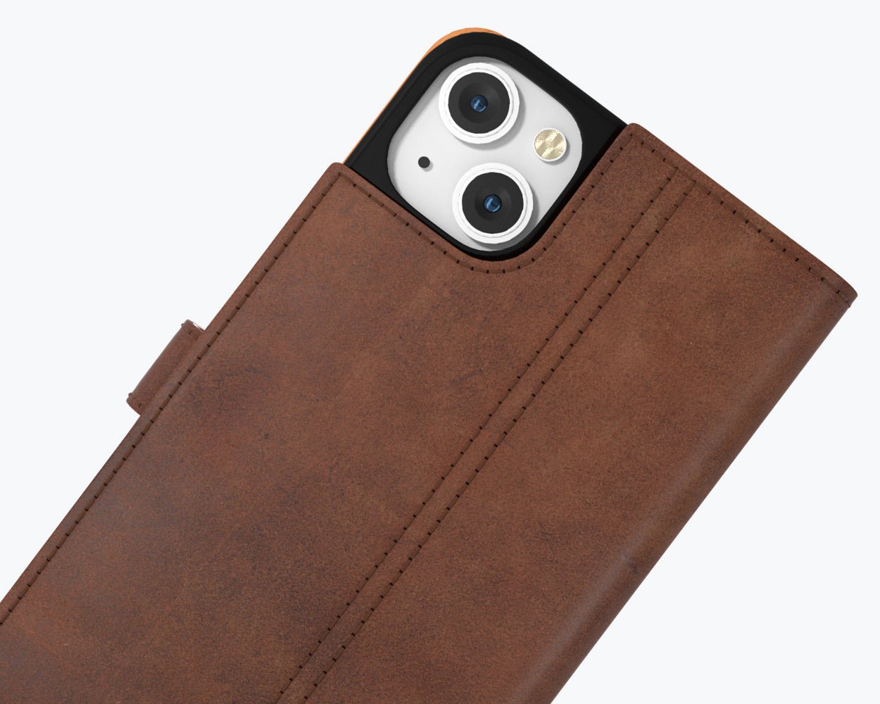 Apple iPhone 14 - Vintage Leather Wallet Phone Case (Side Clasp)