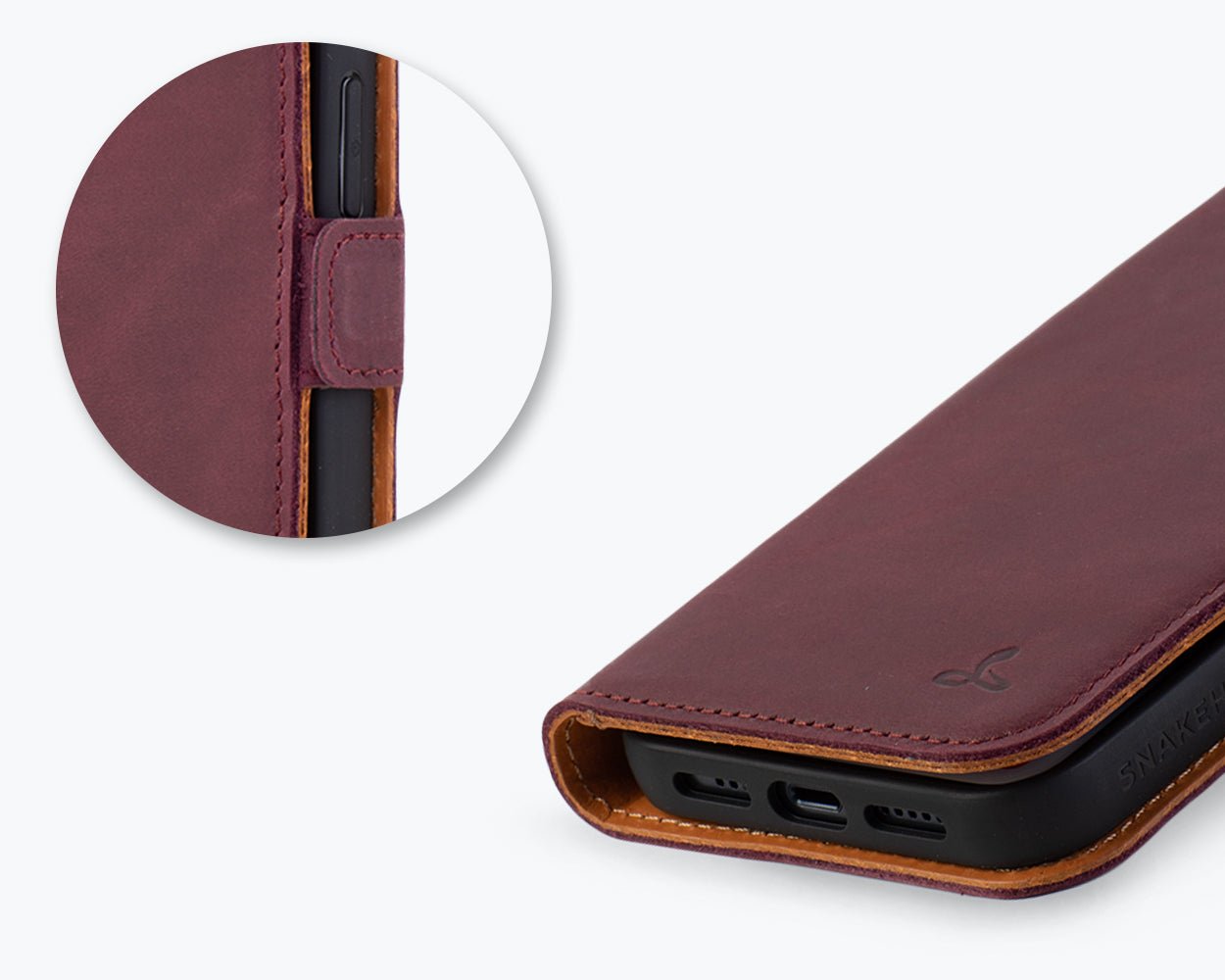 Apple iPhone 14 - Vintage Leather Wallet Phone Case (Side Clasp)