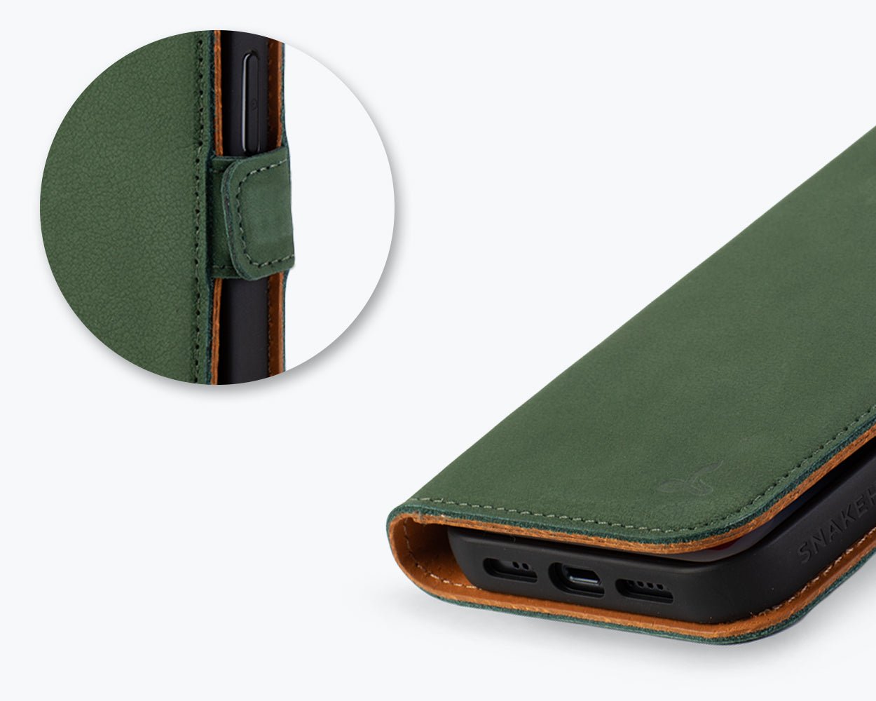 Apple iPhone 14 - Vintage Leather Wallet (Side Clasp)