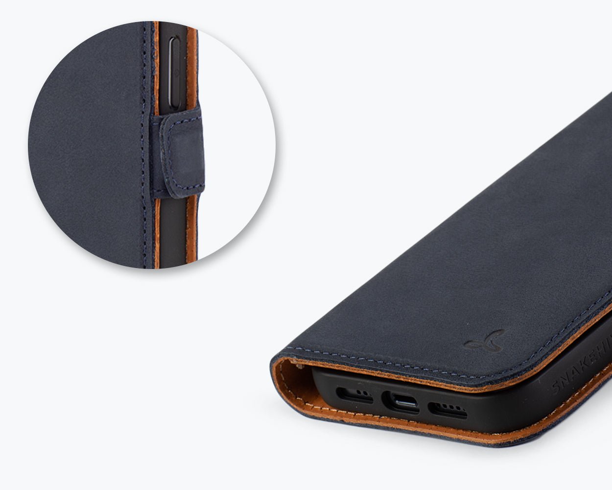 Apple iPhone 14 - Vintage Leather Wallet Phone Case (Side Clasp)
