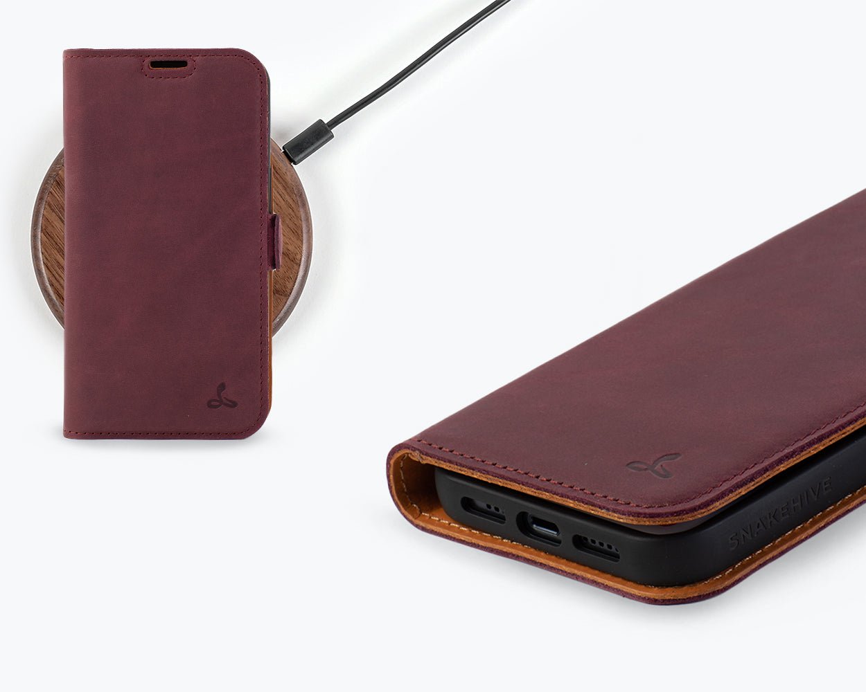 Apple iPhone 14 - Vintage Leather Wallet Phone Case (Side Clasp)