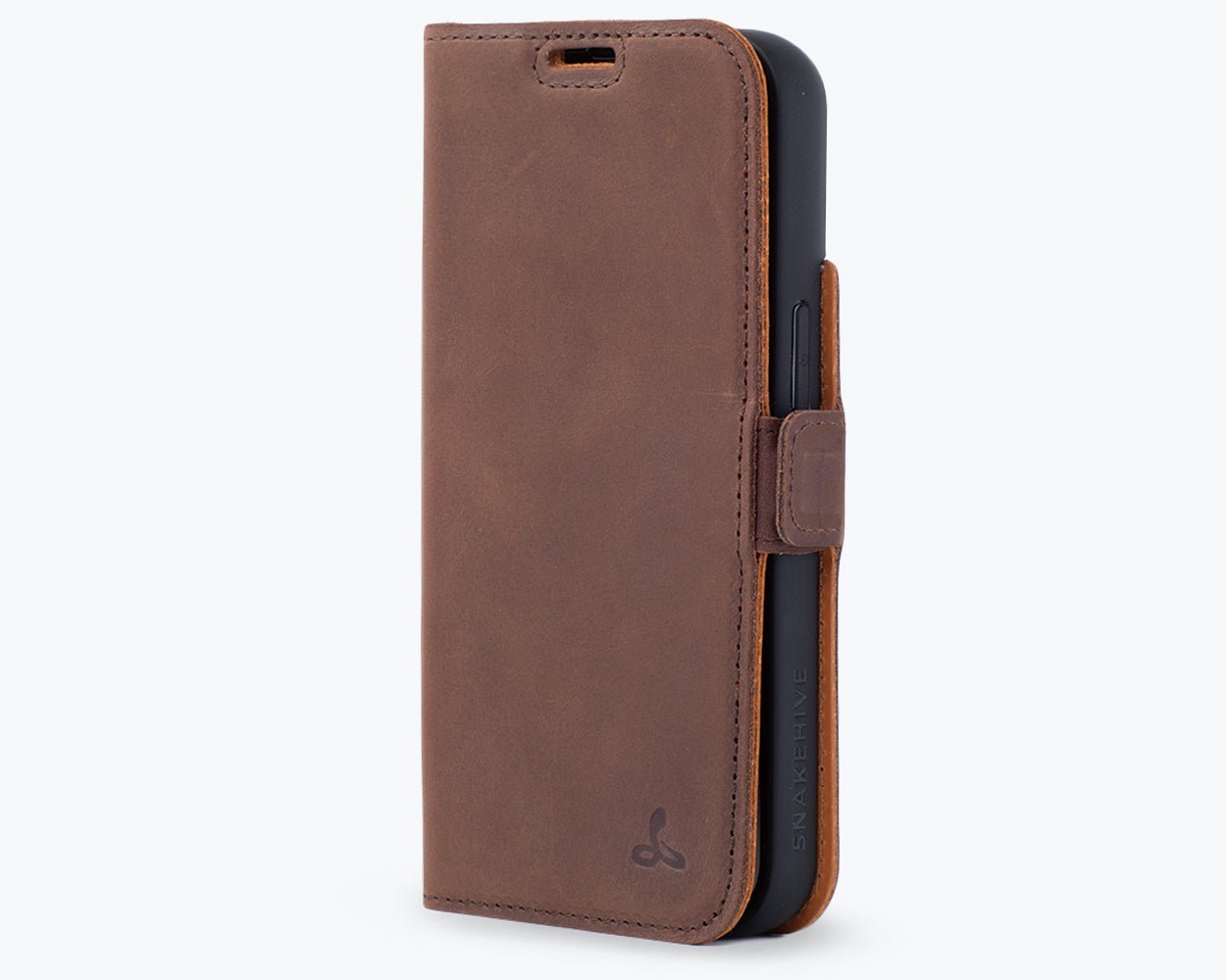 Apple iPhone 14 - Vintage Leather Wallet Phone Case (Side Clasp)