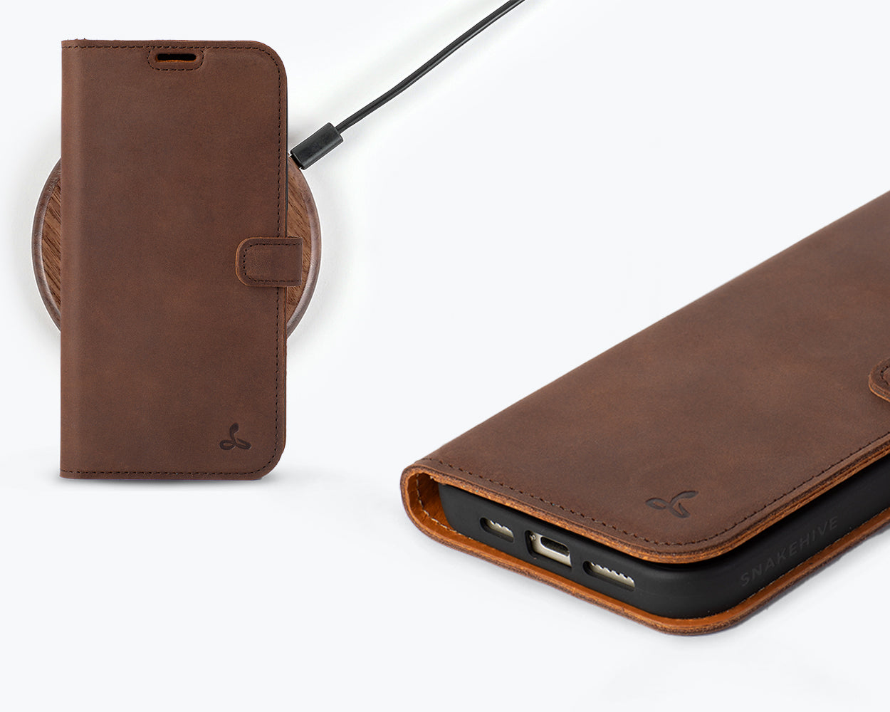Apple iPhone 15 Plus - Vintage Leather Wallet Phone Case