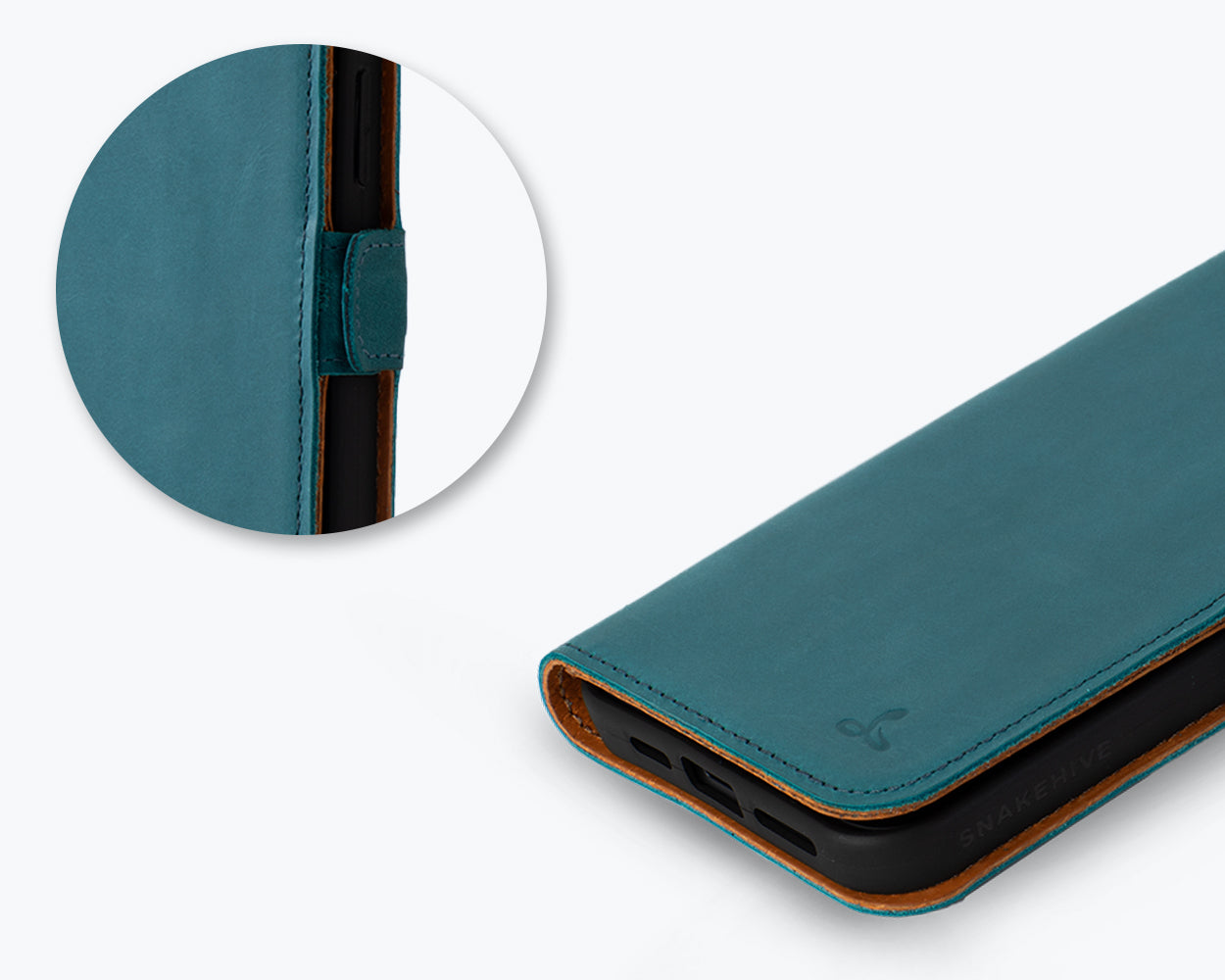 Apple iPhone 15 Plus - Vintage Leather Wallet (Side Clasp)