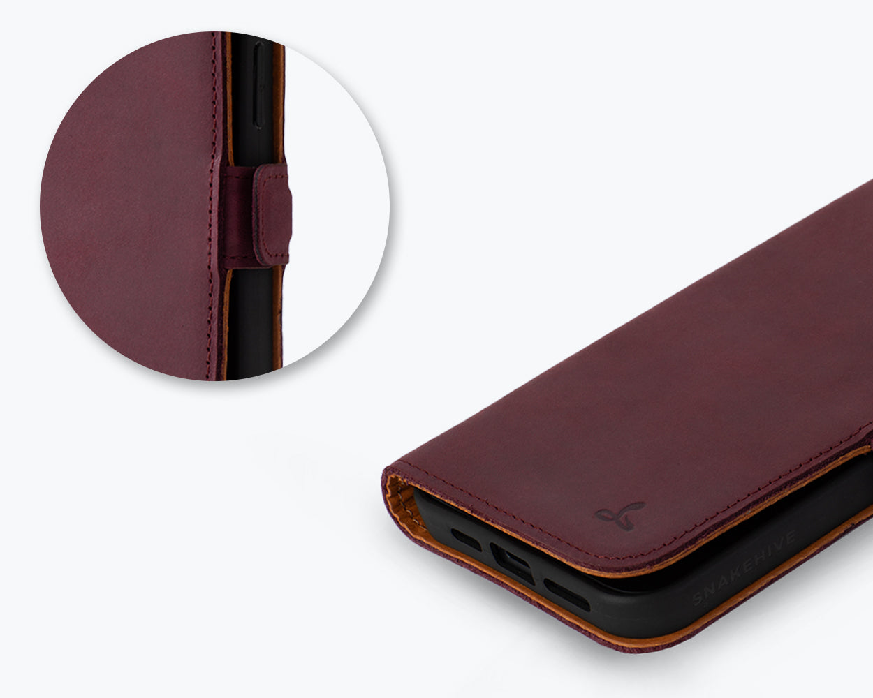 Apple iPhone 15 Plus - Vintage Leather Wallet (Side Clasp)