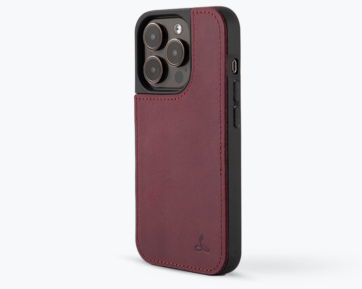 Apple iPhone 15 Pro - Vintage Leather Back Case - Plum Apple iPhone 15 Pro - Vintage Leather Back Case - Plum