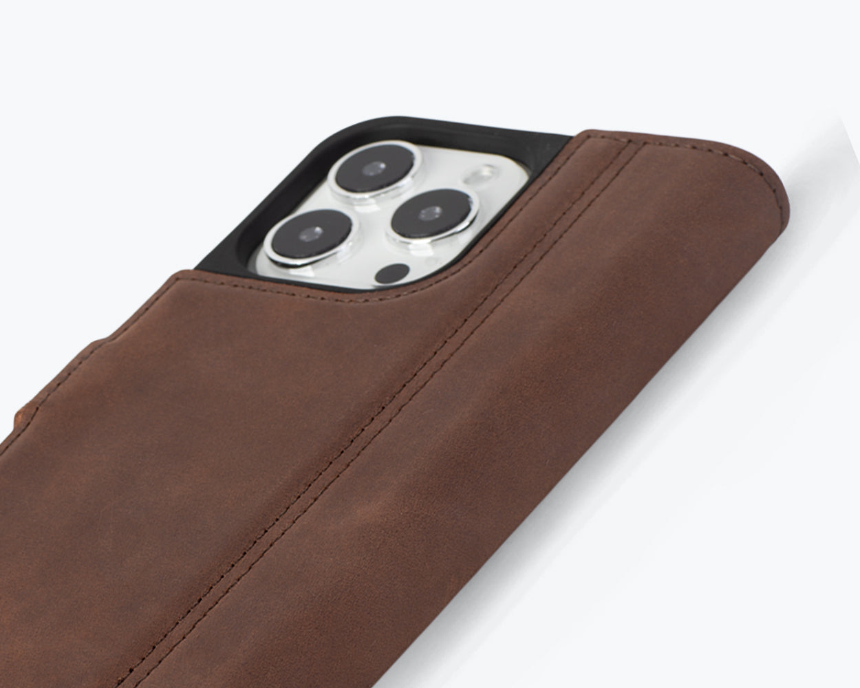 Apple iPhone 15 Pro - Vintage Leather Wallet (Side Clasp)