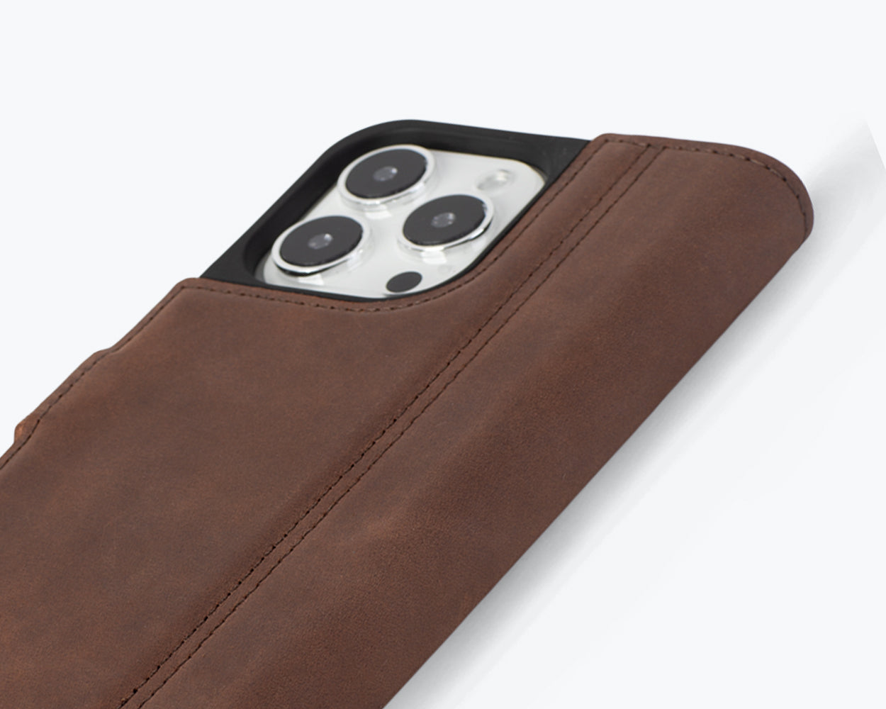 Apple iPhone 15 Pro - Vintage Leather Wallet Phone Case (Side Clasp)