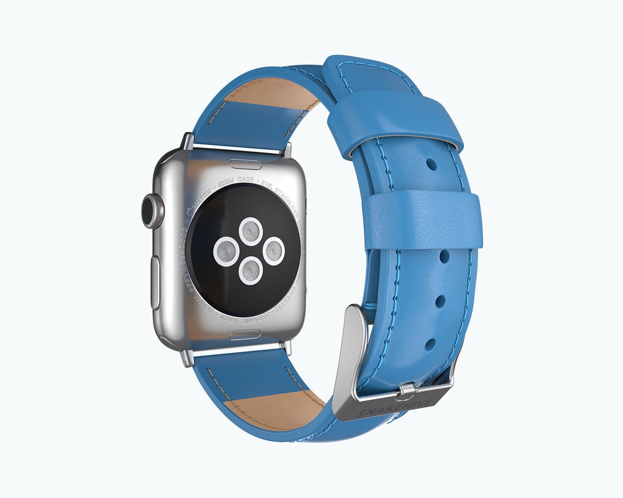 Metro Leather Watch Strap - For Apple Series Watches Ocean Blue (38 / 40 / 41mm) - Snakehive UK