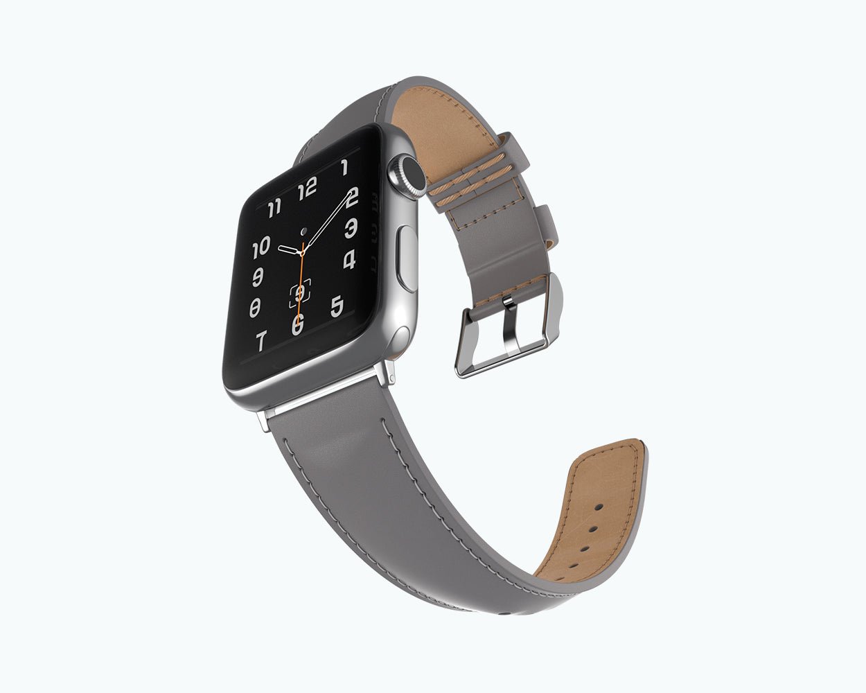 Metro Leather Watch Strap - For Apple Series Watches Pebble Grey (38 / 40 / 41mm) - Snakehive UK