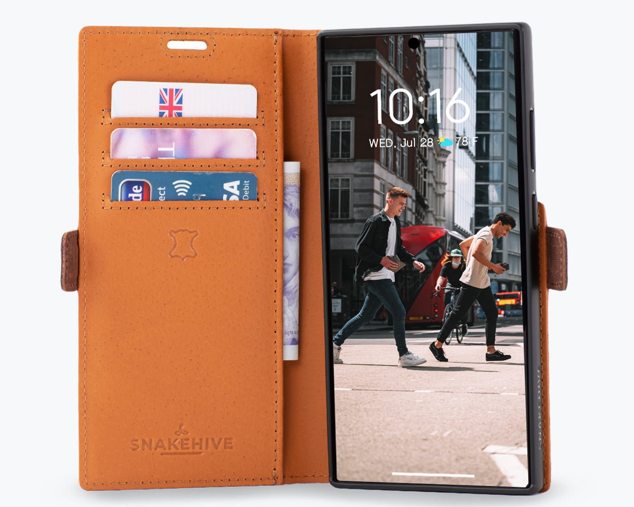 Samsung Galaxy S24 Ultra - Vintage Leather Wallet Phone Case (Side Clasp)