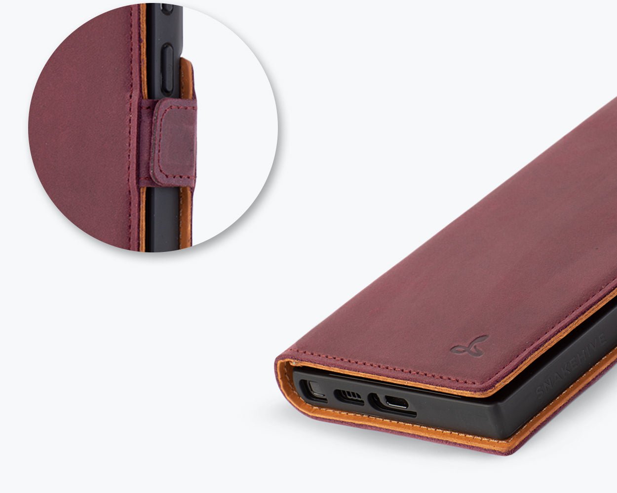 Samsung Galaxy S24 Ultra - Vintage Leather Wallet Phone Case (Side Clasp)