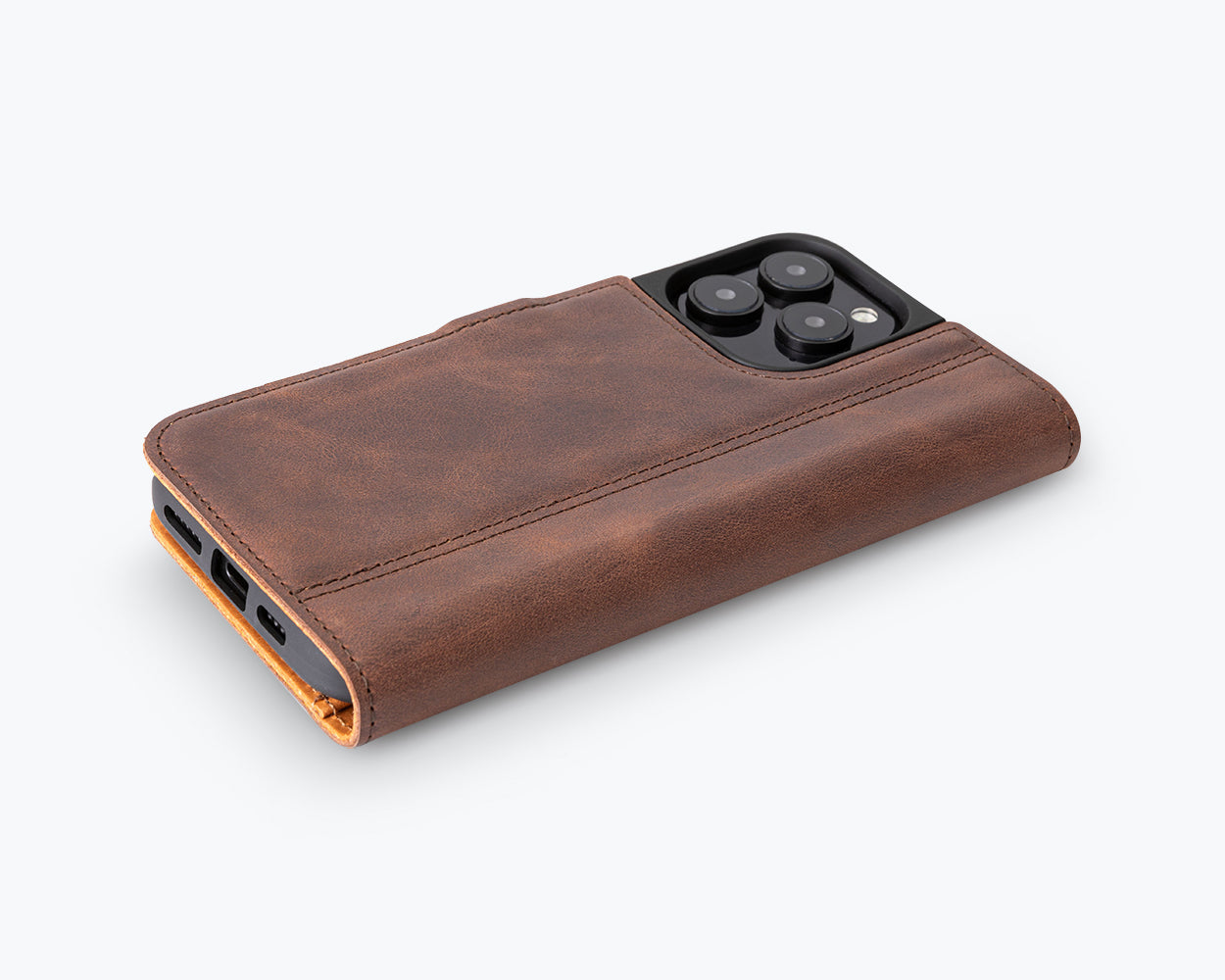 Apple iPhone 16 Pro Max - Vintage Leather Wallet Phone Case