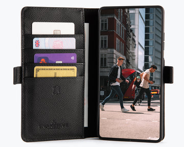 Mens Phone Leather Wallet Long Wallet With Mobile Pocket