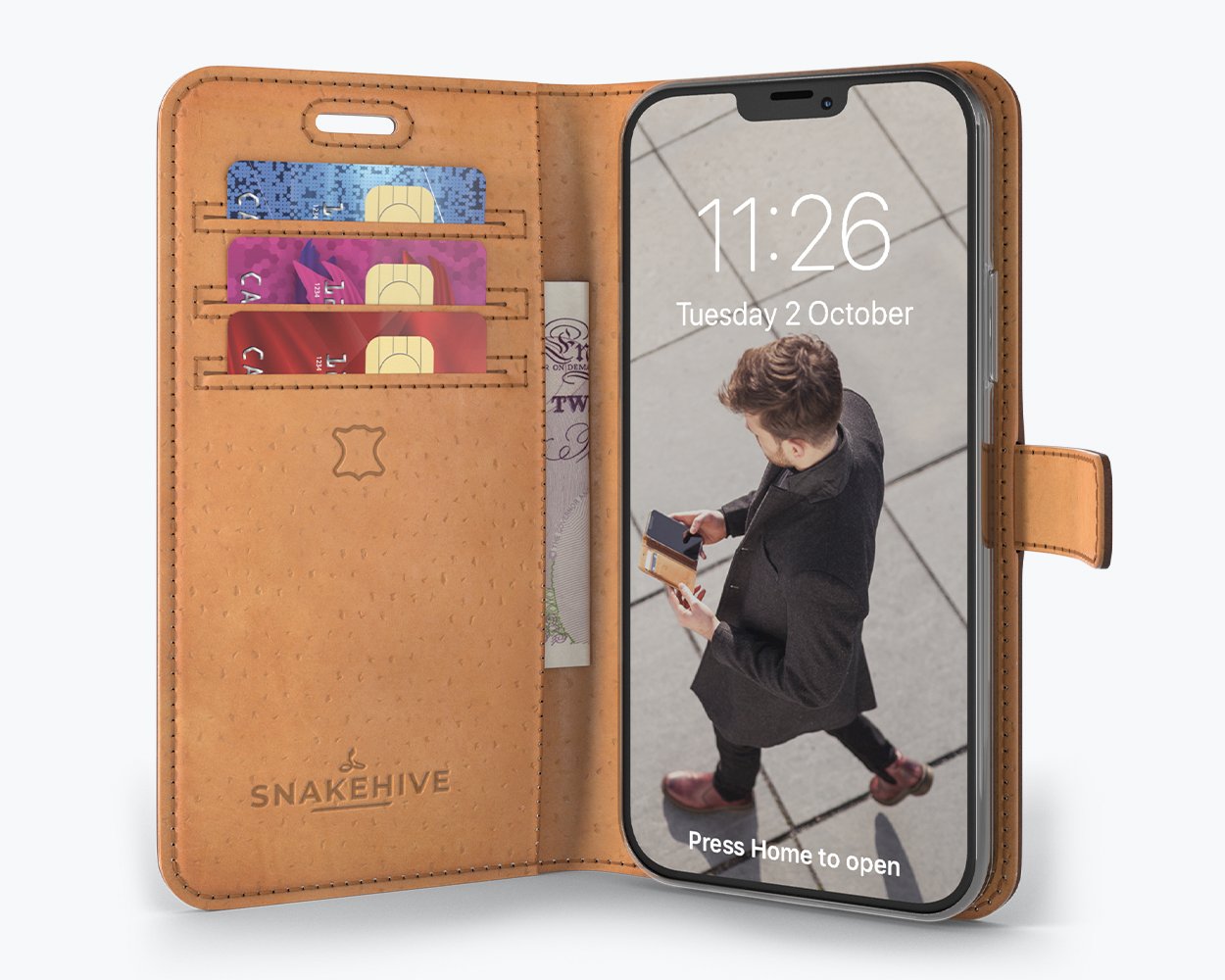 Apple iPhone 12 - Vintage Leather Wallet Phone Case