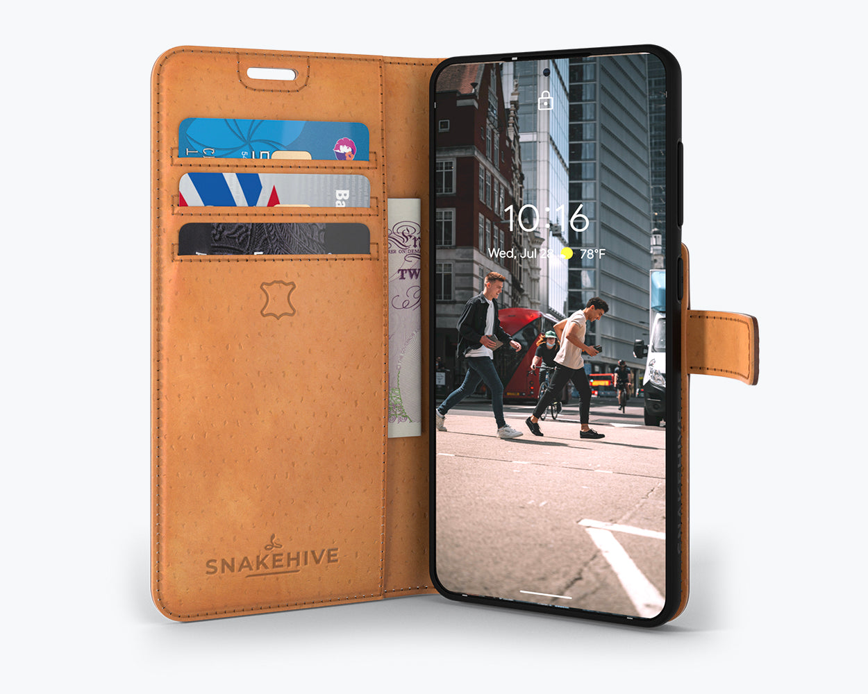 Samsung Galaxy S21 FE - Vintage Leather Wallet Phone Case
