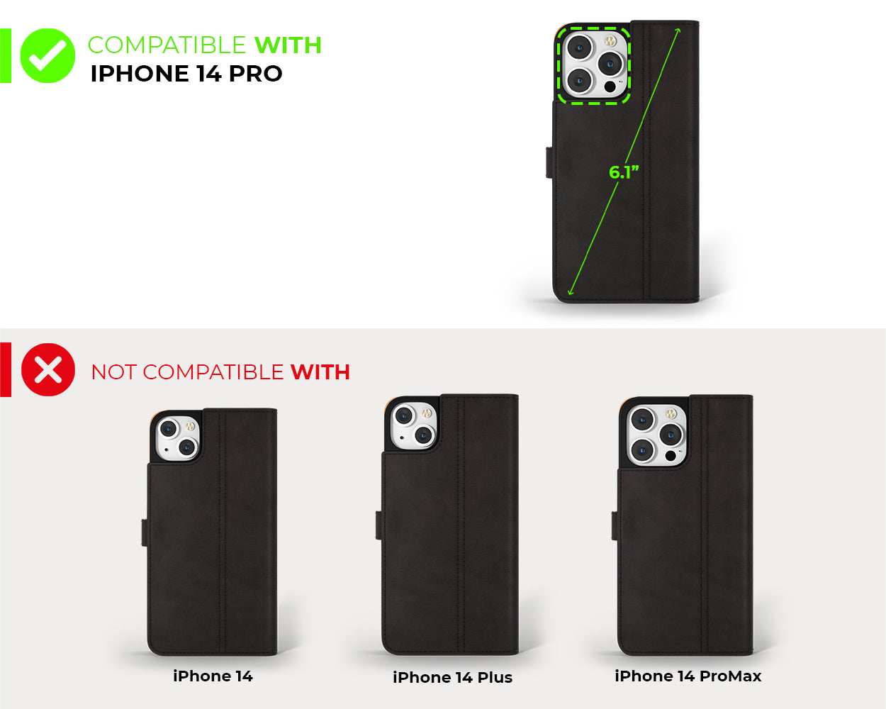 Apple iPhone 14 Pro - Vintage Leather Wallet Phone Case