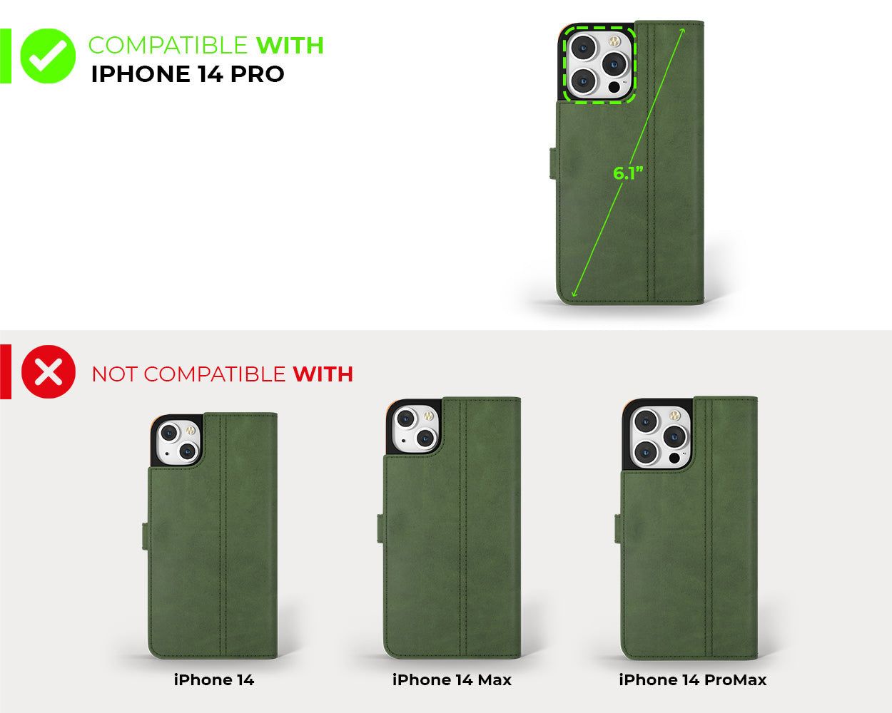 Apple iPhone 14 Pro - Vintage Leather Wallet Phone Case