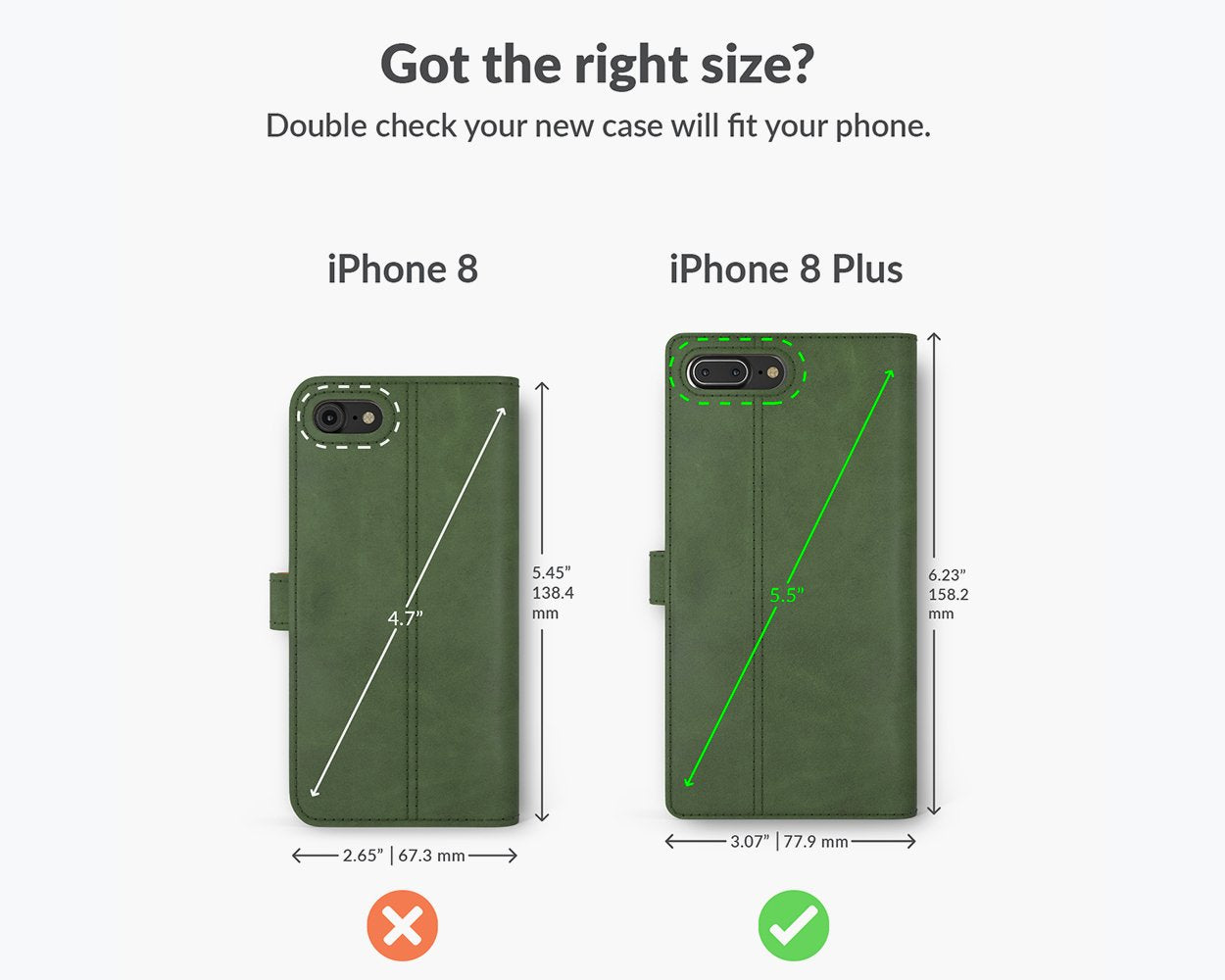 Apple iPhone 8 Plus - Vintage Leather Wallet Phone Case
