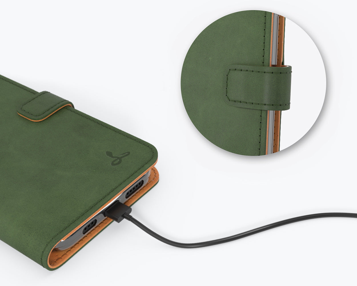 Apple iPhone 12 Mini - Vintage Leather Wallet Phone Case