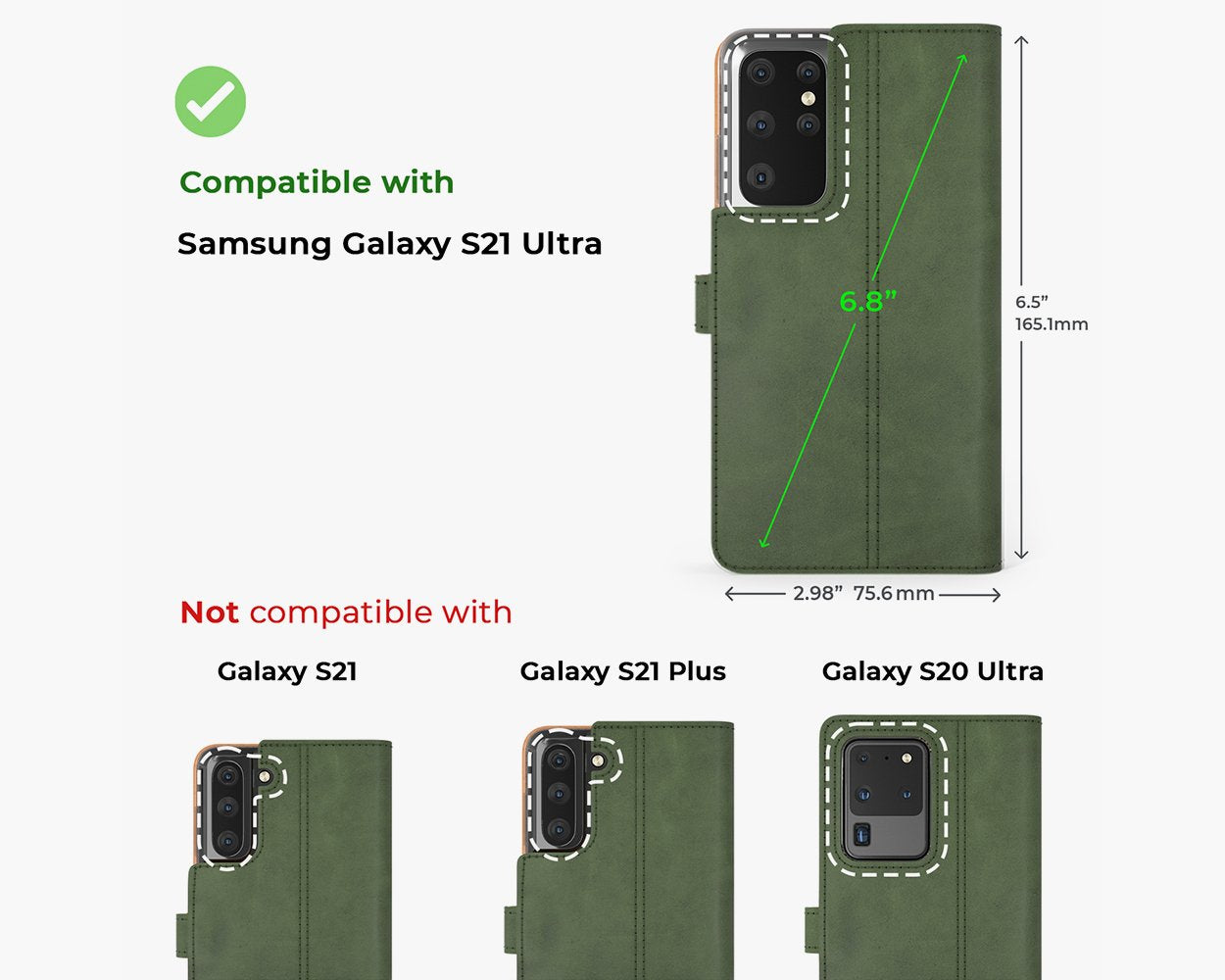 Samsung Galaxy S21 Ultra - Vintage Leather Wallet Phone Case