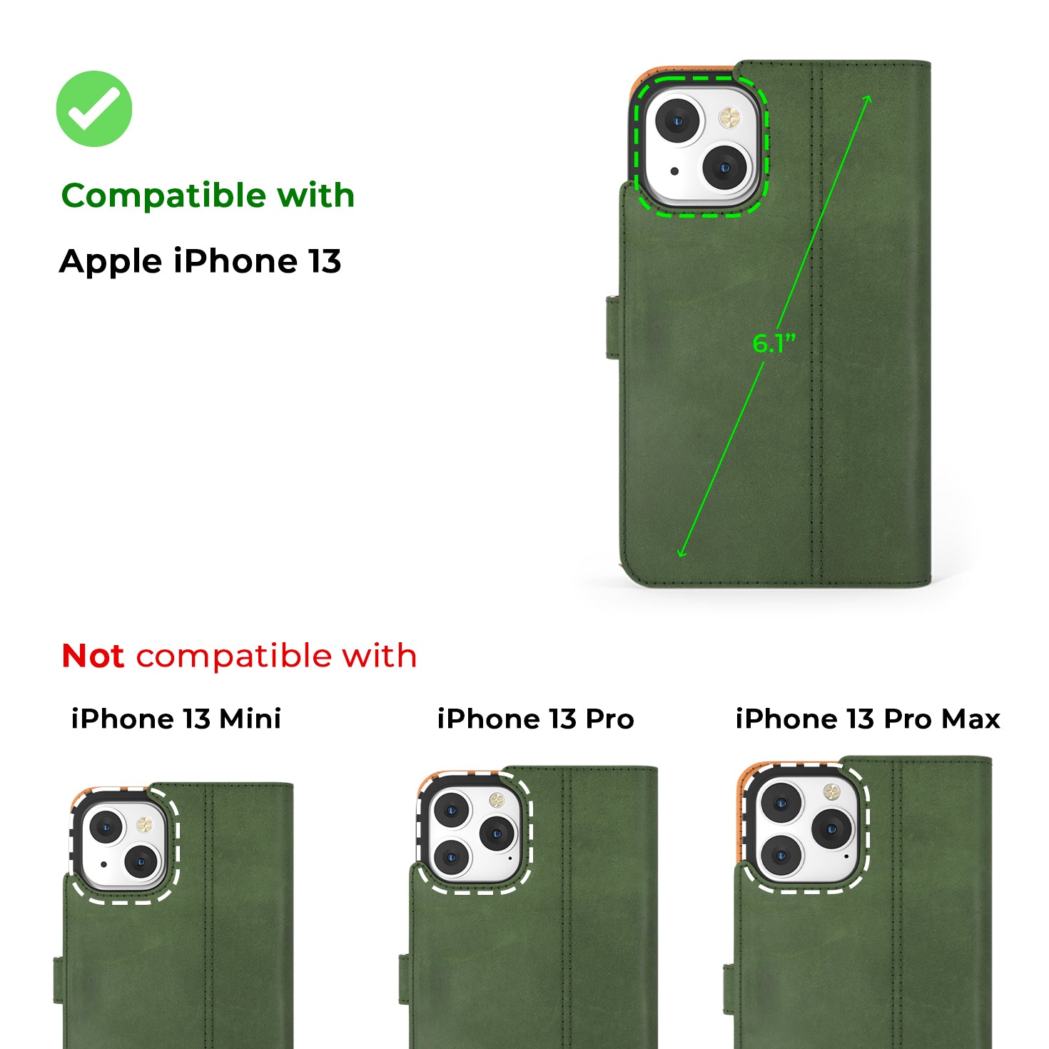 Apple iPhone 13 - Vintage Leather Wallet Phone Case