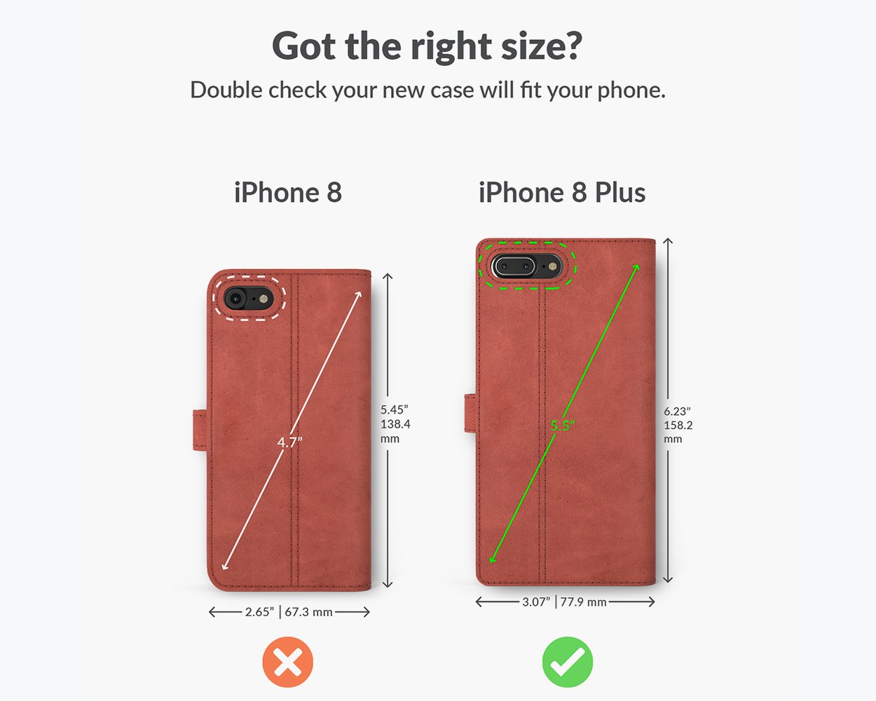 Apple iPhone 8 Plus - Vintage Leather Wallet Phone Case