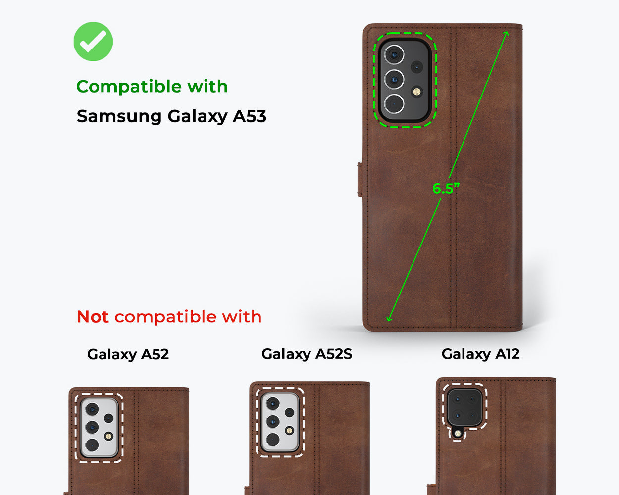 Samsung Galaxy A53 - Vintage Leather Wallet Phone Case