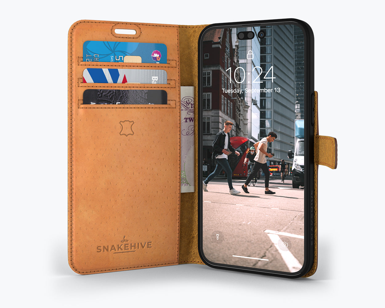 Apple iPhone 14 Pro - Vintage Leather Wallet Phone Case